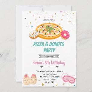 Pizza beignets fille somnolent invitation