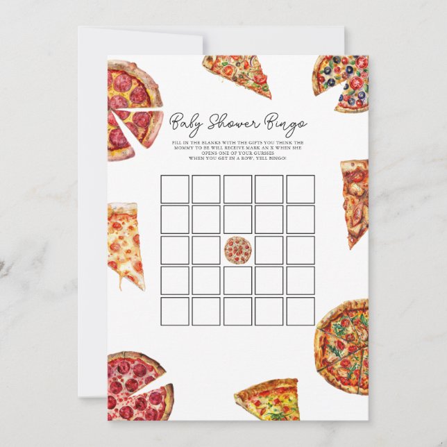 Pizza Bingo Baby shower Carte de jeu (Devant)
