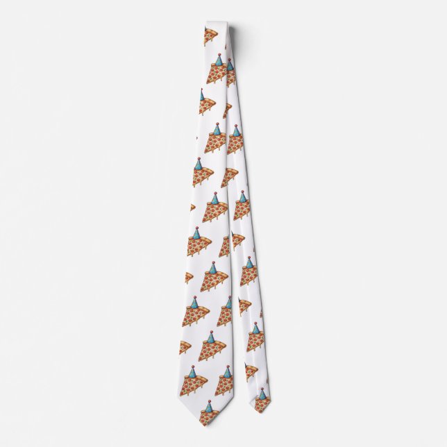 pizza & birthday hat tie (Front)