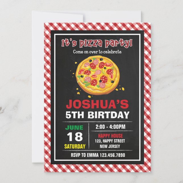 Pizza Birthday Invitation (Front)