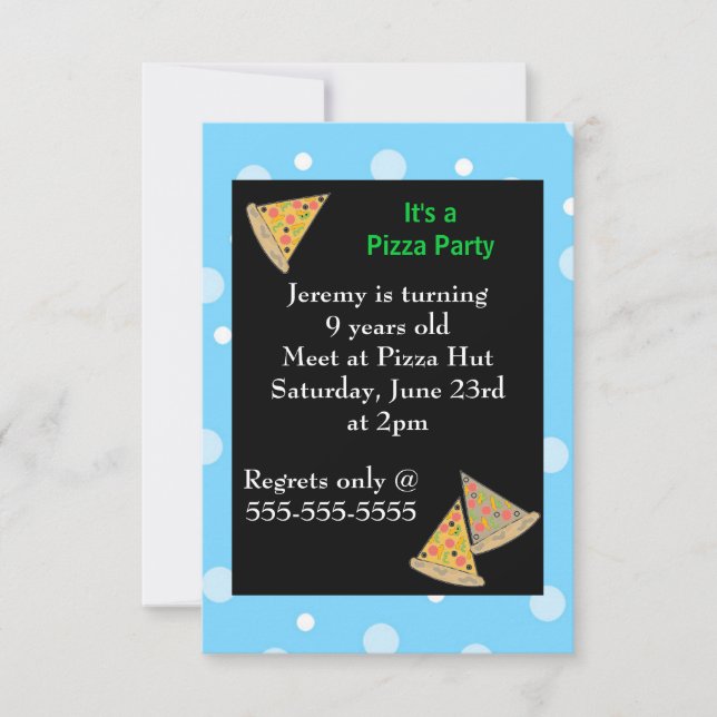 Pizza Birthday Party Invitation (Front)