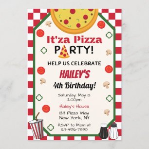 Pizza Birthday Party Invitation