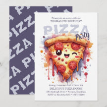 Pizza Birthday Party Invitation