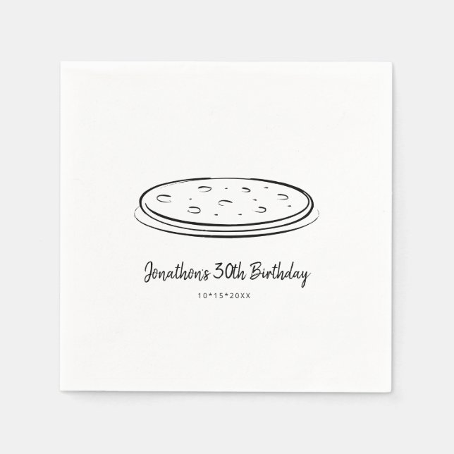 Pizza Birthday Party Napkin (Front)