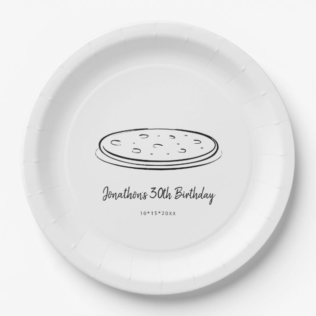 Pizza Birthday Party Paper Plate (Front)