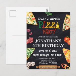 Pizza Birthday party  Postcard