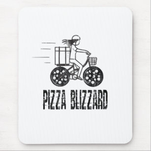 Pizza Blizzard Bike Courier Driver Mouse Pad