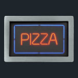 PIZZA Blue & Red Neon Sign Belt Buckle<br><div class="desc">--- NEON lights! --- Thanks for stopping by! Here at *Picture This And That* you'll find photographs I have taken on road trips, events and just of 'this and that'. Please visit this store for a view of all products and designs available. Contact me for information about new products! ----...</div>