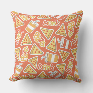 Pizza & Boissons Motif jeter des oreillers