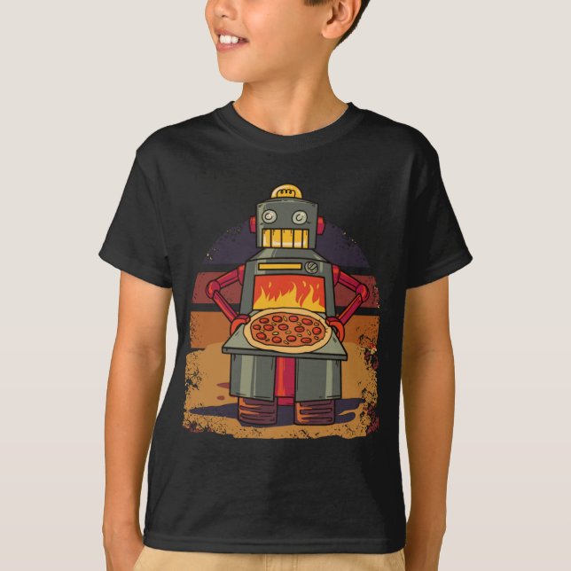 Pizza Bot - Robot Lover T-Shirt (Front)