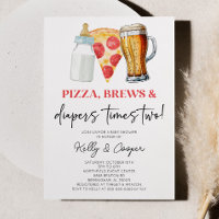 Pizza Brews and Diapers Times Two Twin Baby Shower