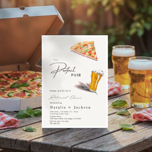 Pizza & Brews The Perfect Pair Rehearsal Dinner Invitation