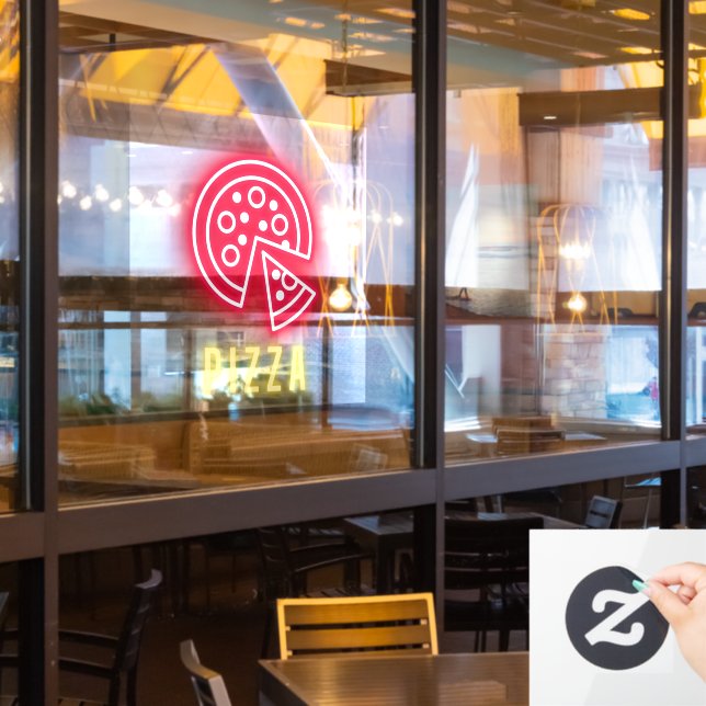 Pizza Business Neon Window Cling (Restaurant Window)