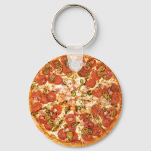 Pizza Button Keychain