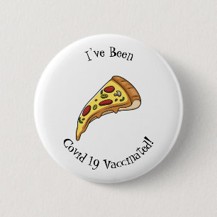 Pizza cartoon illustration 2 inch round button