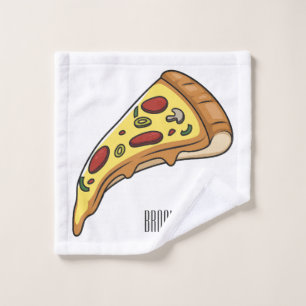 Pizza cartoon illustration bath towel set