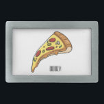 Pizza cartoon illustration belt buckle<br><div class="desc">Pizza cartoon illustration</div>