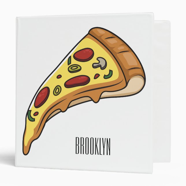 Pizza cartoon illustration  binder (Front/Inside)