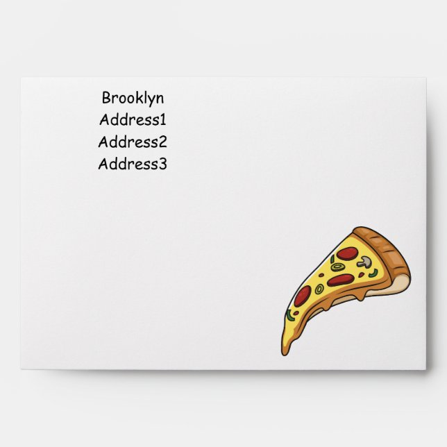 Pizza cartoon illustration envelope (Front)