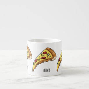 Pizza cartoon illustration  espresso cup