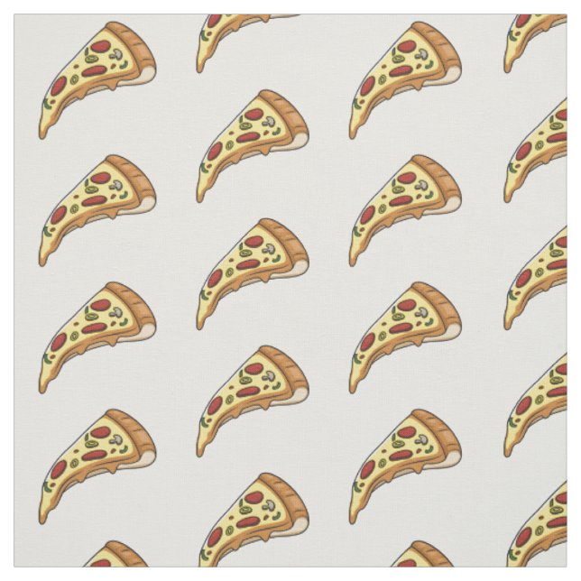 Pizza cartoon illustration fabric (Swatch)