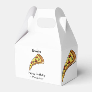 Pizza cartoon illustration favor box