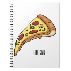 Pizza cartoon illustration  notebook