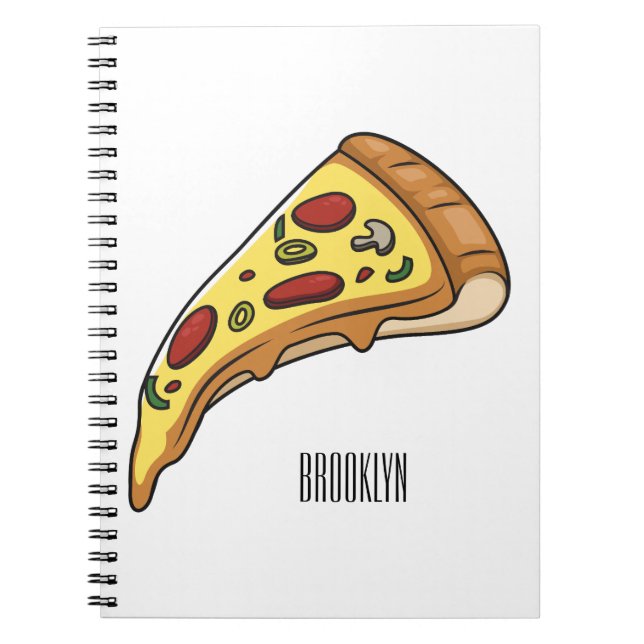 Pizza cartoon illustration  notebook (Front)