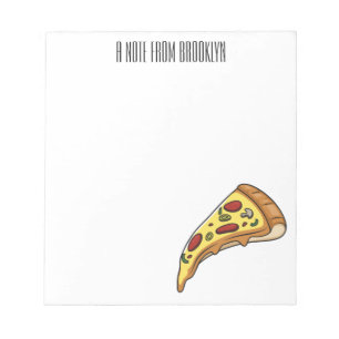 Pizza cartoon illustration  notepad
