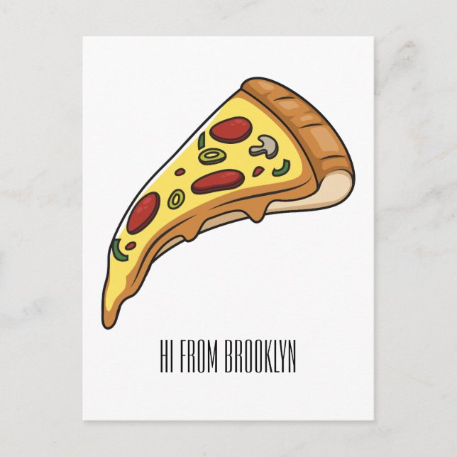 Pizza cartoon illustration  postcard (Front)