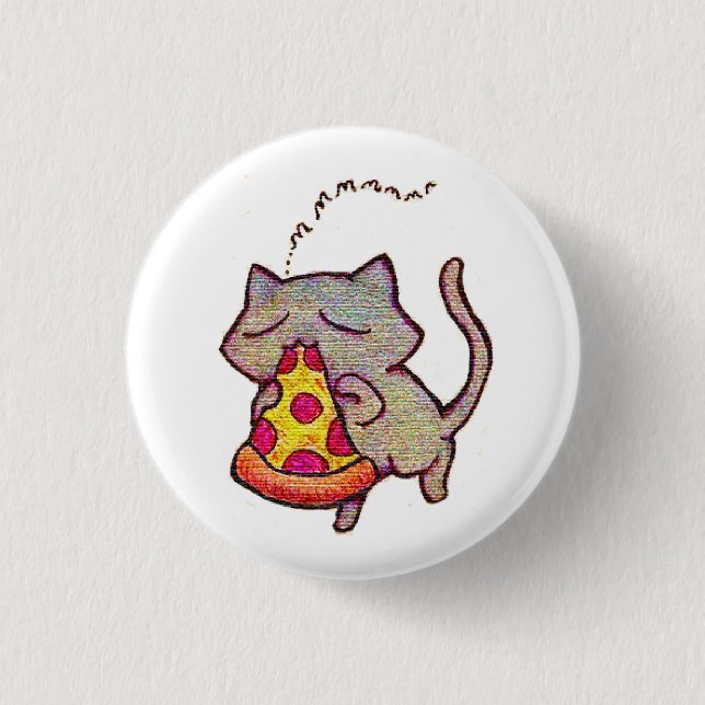 Pizza Cat! 1 Inch Round Button (Front)