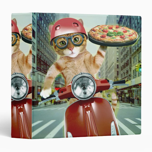 Pizza cat - cat - pizza delivery binder (Front/Spine)