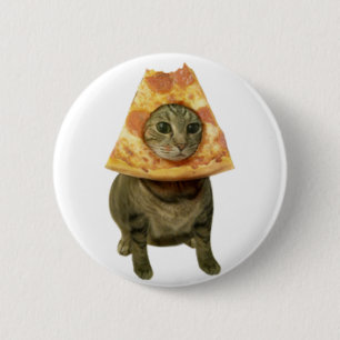 Pizza Cat Design 2 Inch Round Button
