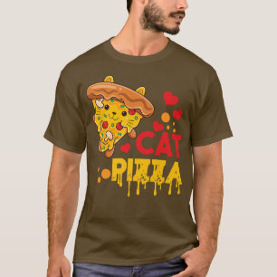 Pizza Cat Fast Food Lover Pie Eater Foodie Men Wom T-Shirt