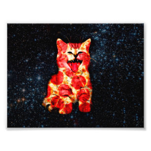 Pizza cat in space photo print