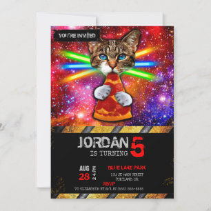 Pizza Cat with lasers Invitation