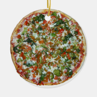 pizza ceramic ornament