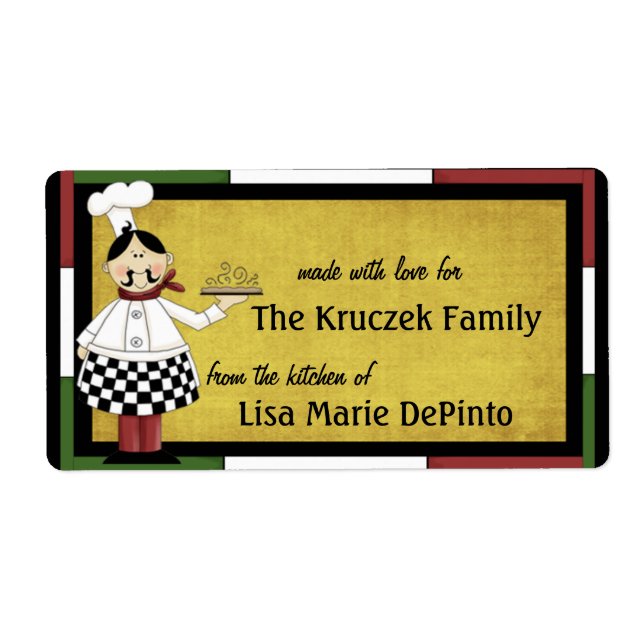 Pizza Chef Food Preparation Labels (Front)