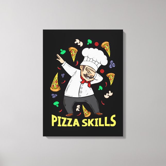 Pizza Chef Gift Italian Pizza Lover Men Pizza Canvas Print (Front)