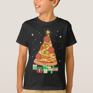 Pizza Christmas Pizza Slice Funny Christmas Tree T-Shirt