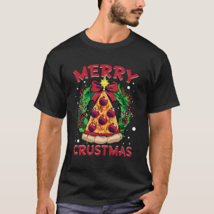 Pizza Christmas Tree Balls Xmas Men Boys Crustmas T-Shirt