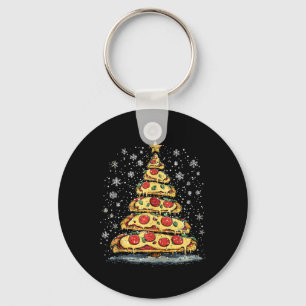 Pizza Christmas Tree Fast Food Xmas For Men Women Keychain