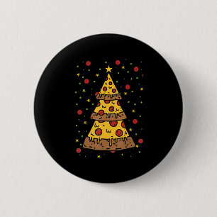 pizza christmas tree lights xmas men boys 2 inch round button