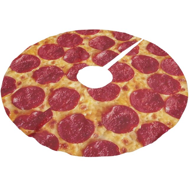 Pizza Christmas Tree Skirt (Angled)