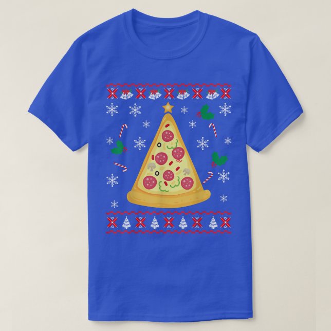 Pizza Christmas Tree Ugly Christmas Sweater Funny  (Design Front)