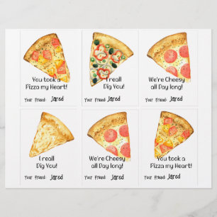 Pizza Class Cards 6 Personalize Name
