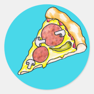 Pizza Classic Round Sticker