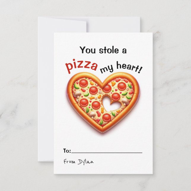 Pizza Classroom Valentine card (Front)