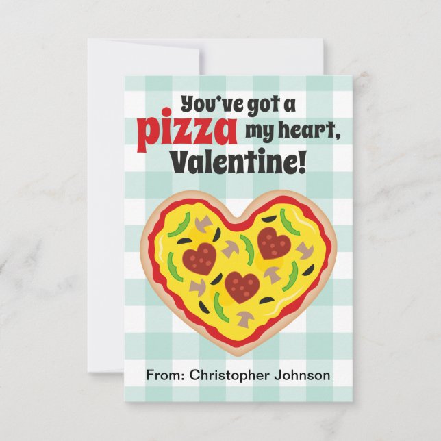 Pizza Classroom Valentine Cards for Kids (Front)