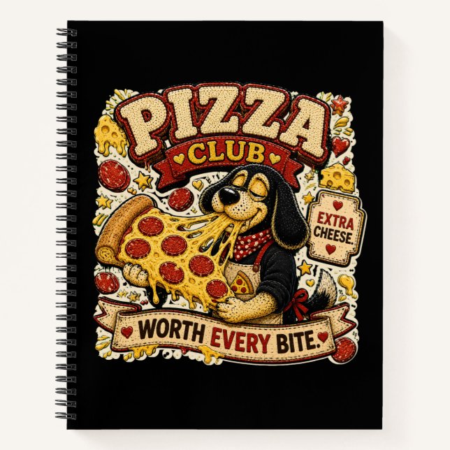 Pizza Club Worth Every Bite Personalized Funny  Notebook (Front)